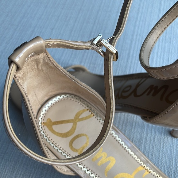 Sam Edelman PATTI ANKLE STRAP SANDAL - size 8 - Soft Beige Patent - Picture 8 of 16